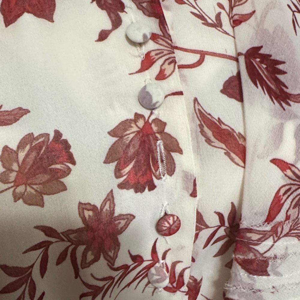 Rebecca Minkoff Floral Ruffle Dress in Red and White Size Large - Picture 8 of 16